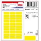 Tanex OFC-107 Flo Sarı 50 Adet 10'lu Poşet Ofis Etiketi