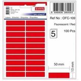 Tanex OFC-109 13x50 mm Kırmızı 5 Adet Ofis Etiketi