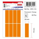Tanex OFC-115 Flo Turuncu 40 Adet Ofis Etiketi