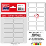 Tanex OFC-117 23x40 mm Beyaz Poşetli Ofis Etiketi