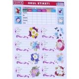Tanex Okul Etiketi 3lü - 3 Paket - Karışık Çok Renkli