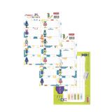 TANEX Okul Etiketi Erkek Modeli 10 lu 2 Yaprak Ders Programlı 1 Paket Defter Kitap Etiketi Desenli Renkli Etiket (Açık Yeşil)