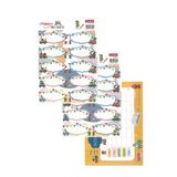 TANEX Okul Etiketi Erkek Modeli 10 lu 2 Yaprak Ders Programlı 1 Paket Defter Kitap Etiketi Desenli Renkli Etiket (Sarı)
