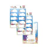 TANEX Okul Etiketi Kız Modeli 10 lu 2 Yaprak Ders Programlı 1 Paket Defter Kitap Etiketi Desenli Renkli Etiket (Lacivert)