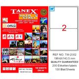 Tanex TW-2002 199.6x143.5 mm 100 Adet Laser Etiket