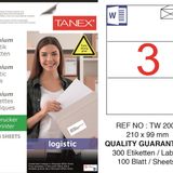 Tanex TW-2003 210x99 mm Sevkiyat ve Lojistik Etiketi
