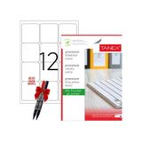 Tanex Tw-2012 63x72 Mm Laser Etiket 100 Tabaka 2'li Asetat Kalem