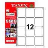 Tanex TW-2012 Beyaz 63.5x72 mm 1.200 Adet Yazıcı Etiketi