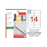 Tanex TW-2014 99.1x38.1 mm 1400 Adet Kuşe Laser Etiket