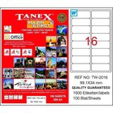 Tanex TW-2016 99.1x34 mm 100 Adet Laser Etiket