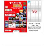 Tanex TW-2095 30X12 Lazer Etiket 100'LÜ - Seçenek Mevcut Değil