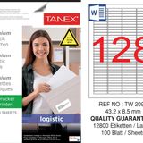 Tanex TW-2096 43.2x8.5 mm Sevkiyat ve Lojistik Etiketi