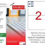Tanex TW-2102 210x148.5 mm 500'lü Laser Etiket
