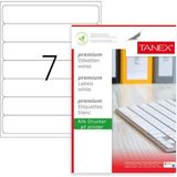 Tanex TW 2107 500 A4 Sayfa Beyaz Lazer Etiket 1 A4 Sayfada 7 192.5 x 39 mm Etıket Laser Yazıcı Etiket