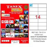 Tanex TW-2114 105x41 mm 100 Adet Laser Etiket