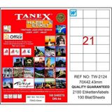 Tanex TW-2114 70x42,43 mm Laser Etiket