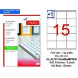 Tanex TW-2115 70x56 mm 100 Adet Laser Etiket