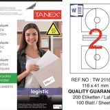 Tanex TW-2116 116x41 mm Sevkiyat ve Lojistik Etiketi