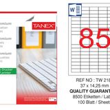 Tanex TW-2180 37x14.25 mm 100'lü Sökülebilir Etiket