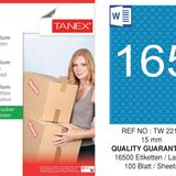 Tanex TW-2215 15 mm 100'lü Mavi Pastel Laser Etiket