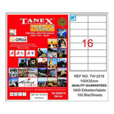 Tanex TW-2216 105 x 35 mm 1600 Adet Lazer Etiket