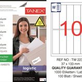Tanex TW-2237 37x133 mm Sevkiyat ve Lojistik Etiketi