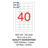 Tanex TW-2240 48.5x25.4 mm 100'lü Beyaz Yazıcı Etiketi