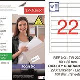 Tanex TW-2320 90x25 mm Sevkiyat ve Lojistik Etiket