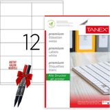 Tanex TW-2512 105X46 mm Laser Etiket 100 Tabaka 2'li Asetat Kalem