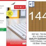Tanex TW-2544 35x12.4355 mm 100'lü Kraft Etiket
