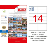 Tanex TW-2712 105x42.69 mm 1400 Adet Yazıcı Etiketi