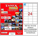 Tanex TW-2736 70x36 mm Laser Etiket