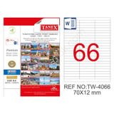 Tanex TW-4066 70x12 mm 25'li Polyester Etiket