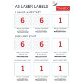 Tanex TW-A33000 297x420 mm A3 Polyester 100 Adet Laser Etiket