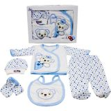 Tangmoda Erkek Bebek Yenidoğan Giyim Seti 5 Parça Mavi Panda Hastane Çıkışı - 0 - 3 Ay - Turkuaz