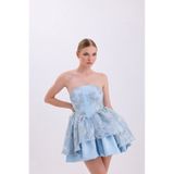 Tangül&Ali'S Moda Evi Straplez Bebe Mavisi Mini Elbise