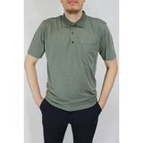 Taniş Erkek Petek Yaka Cepli Düz Baba T-Shirt - 2XL - Mint