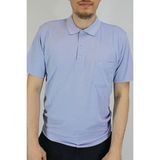 Taniş Erkek Petek Yaka Cepli Düz Baba T-Shirt - Açık Mavi