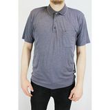 Taniş Erkek Petek Yaka Cepli Düz Baba T-Shirt - Gri