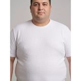 Taniş Giyim Büyük Beden Oxford Pike Terletmez Ince Kumaş Sıfır Yaka Tişört - Beyaz - 3XL