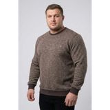 Taniş Giyim Erkek Battal Büyük Beden Kahverengi Desenli Sıfır Yaka Kazak - 3XL
