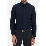Taniş Giyim Erkek Slim Fit Düz Lacivert Gömlek - XS
