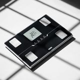 Tanita BC 401 Akıllı Bluetooth Dijital Tartı | Total Yağ, Sıvı, Kas, Kemik Ölçer Vücut Analiz Cihazı, LCD Ekran - Gri