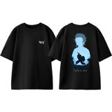Tanjıro Demon Slayer Tasarım Sırt Baskılı Pamuk Siyah Oversize T-Shirt