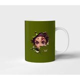 Tanjiro Kamado Demon Slayer Anime Tasarım Kupa - Hediyelik Kupa - Baskılı Kupa - 001 - Beyaz - 300 ml