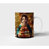 Tanjiro Kamado Demon Slayer Anime Yılbaşı Tasarım Kupa - Hediyelik Kupa - Baskılı Kupa - 1 Adet - 300 ml