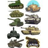 Tank Sticker Set 9 Parça Telefon, Tablet, Defter, Laptop Sticker
