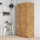 Tanmob AFTAN 2 Kapılı İki Çekmeceli Geniş Gardrop Atlantik Çam Suntalam Malzemeden Modern Tasarım- GRD0402