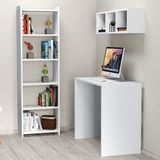 Tanmob Çalışma Masası Raflı Kitaplıklı Beyaz - CLM0301 - Y: 74 cm D: 45 cm G: 90 cm - Meşe