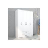 Tanmob Nisa 4 Kapılı 2 Çekmeceli 10 Raflı Geniş Gardrop Beyaz - GRD1001